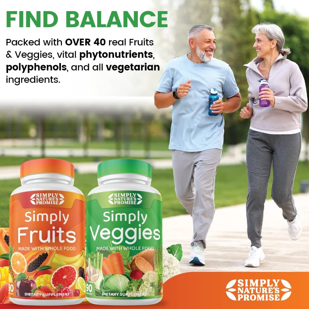 42 Fruits & Vegetables Whole Food Supplement - 2-Month Supply - Non-GMO - Energy & Wellness Support - Soy-Free - 360 Capsules