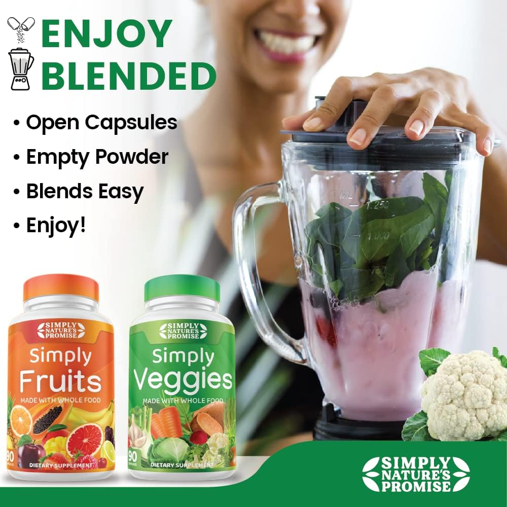 42 Fruits & Vegetables Whole Food Supplement - 2-Month Supply - Non-GMO - Energy & Wellness Support - Soy-Free - 360 Capsules
