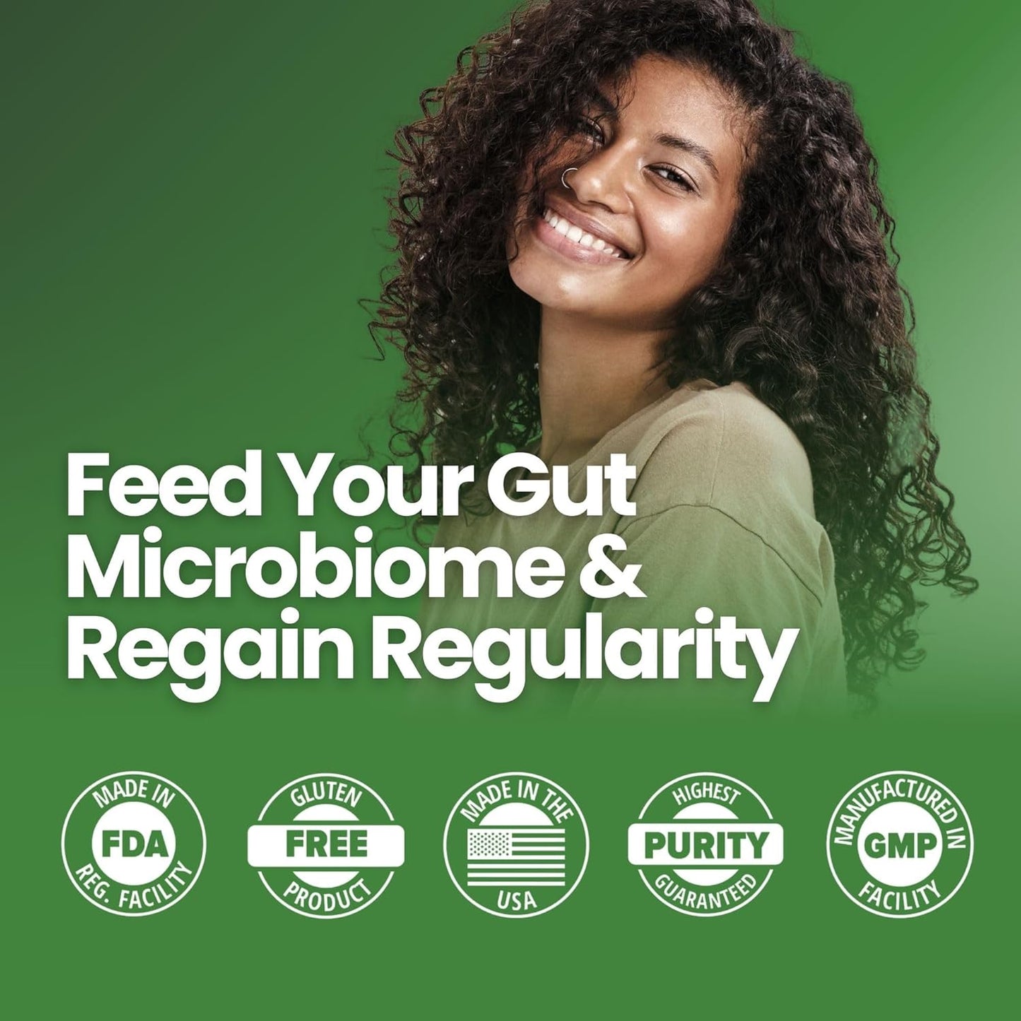 4.4g Layer Origin Constipiotic Prebiotic Fiber for Digestive Regularity - HMO 2'FL, GOS, Inulin FOS - 30-Day Supply - Unflavored