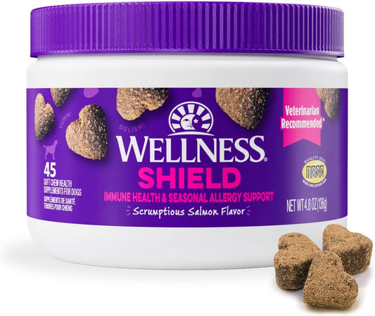 45 Count Salmon Flavored Soft Chew Immune and Allergy Supplements for Dog Wellness