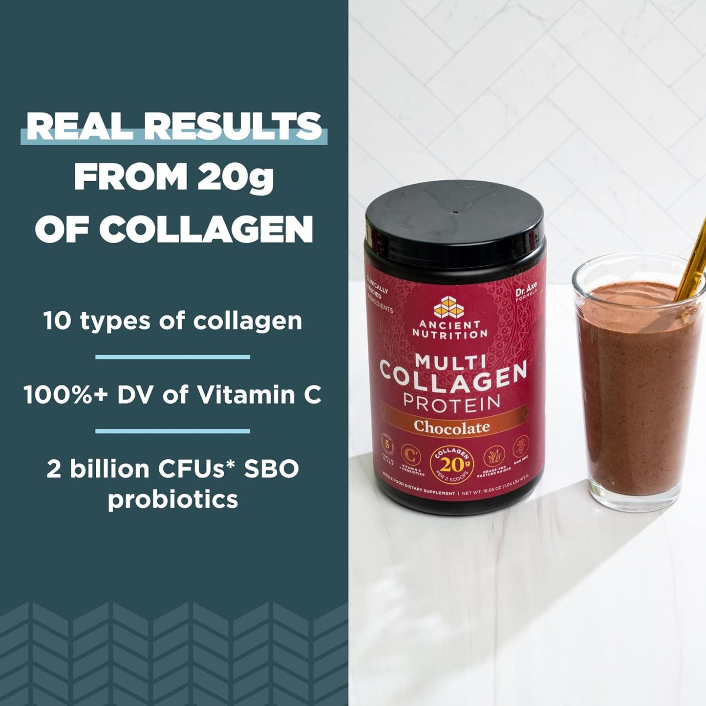 45 Servings of Ancient Nutrition Multi Collagen Protein Powder in Vanilla and Chocolate Flavor Pack