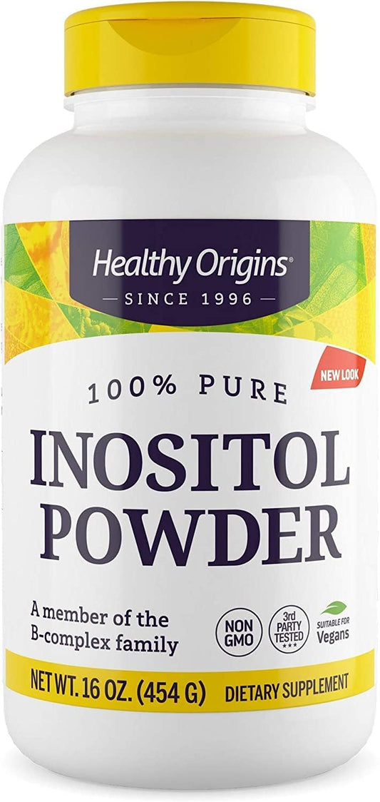 454g Healthy Origins Inositol Powder for Skin, Hair & Nails - B8 Vitamin Supplement - B Complex - Vegan, Non-GMO, Gluten-Free - 16 Oz