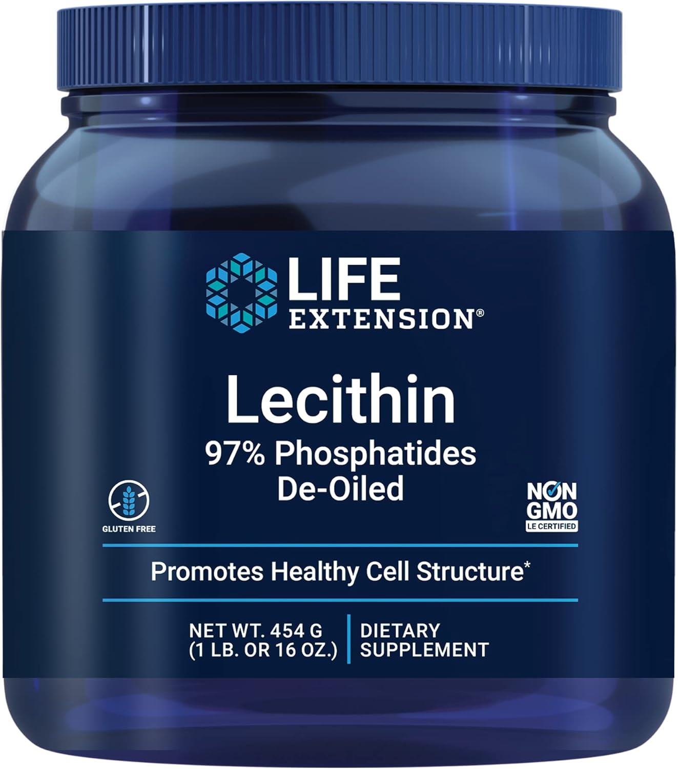 454g Life Extension Lecithin for Healthy Brain Cell Structure & Function, Gluten-Free, Non-GMO, Vegetarian
