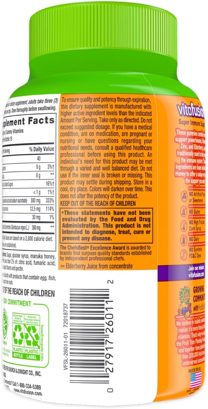 45ct Vitafusion Super Immune Support Gummy Vitamins for Daily Health Boost