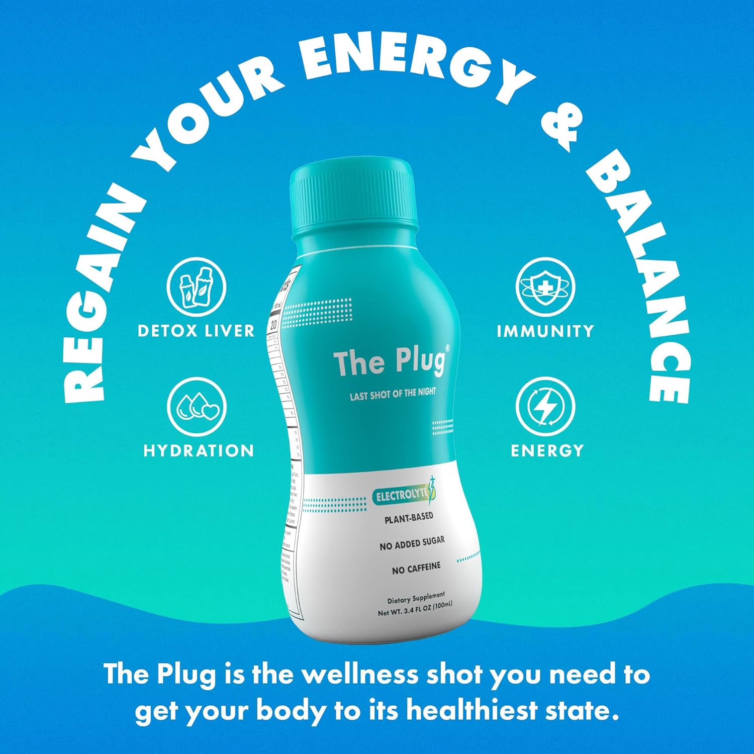 48-Pack Plant-Based Electrolyte Hydration Drink - All-Natural Detox Liquid Cleanse for Key Nutrient Support