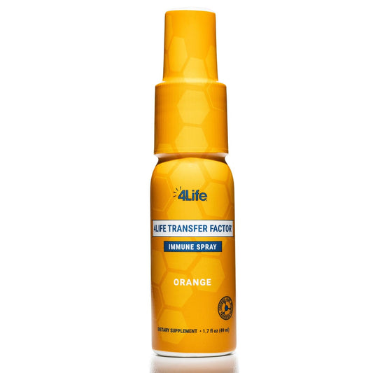 4Life Transfer Factor Immune Spray with Zinc, Marshmallow Root Extract, Colloidal Silver - Orange Flavor - 1.7 oz - Boosts Immunity