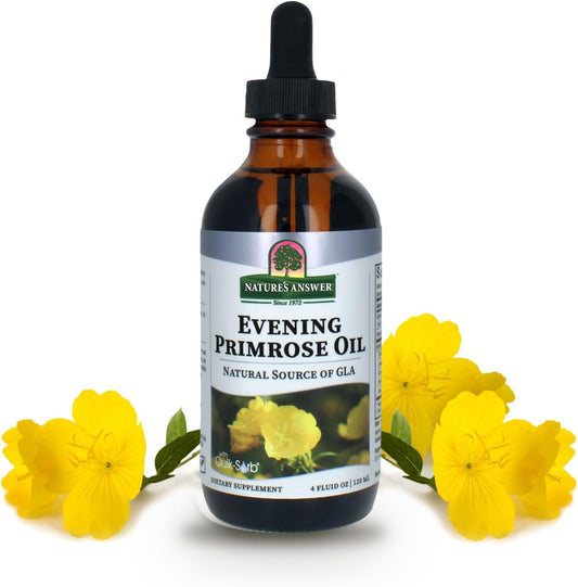 4oz Cold Pressed Evening Primrose Oil Liquid | All Natural Moisturizer for Hair, Skin, Nails | Rosacea Psoriasis Eczema Relief | Single Count