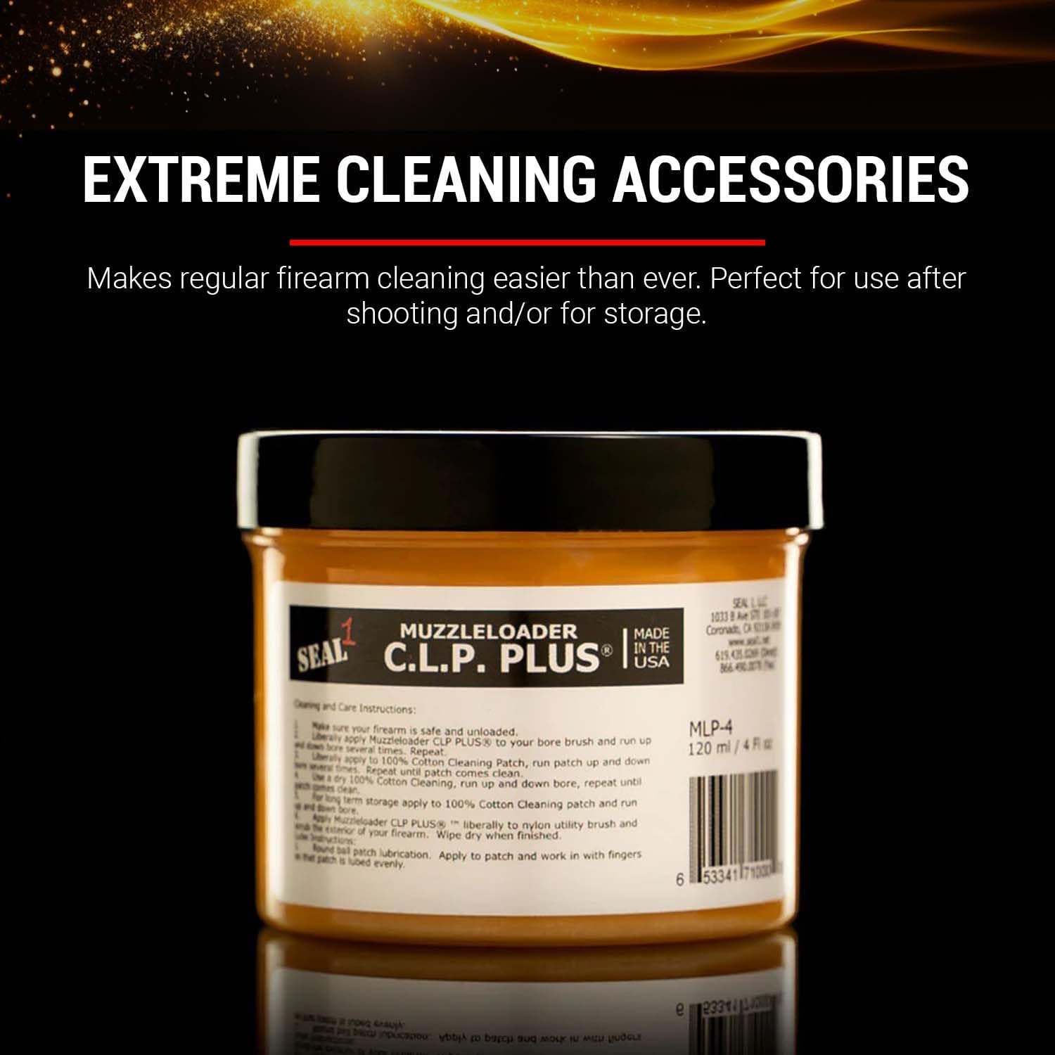 4oz Seal 1 Muzzleloader CLP Plus - Firearm Cleaning Oil, Lubricant, Protectant & Bore Cleaner - Bio-Based Paste, Supplies