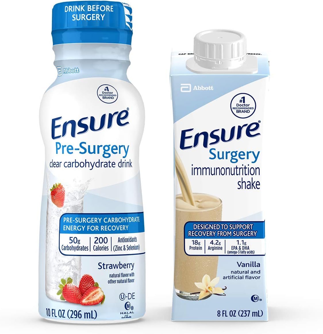 5-Day Ensure Surgery Perioperative Bundle: Includes 3 Pre-Surgery Clear Carbohydrate Drinks & 20 Immunonutrition Shakes