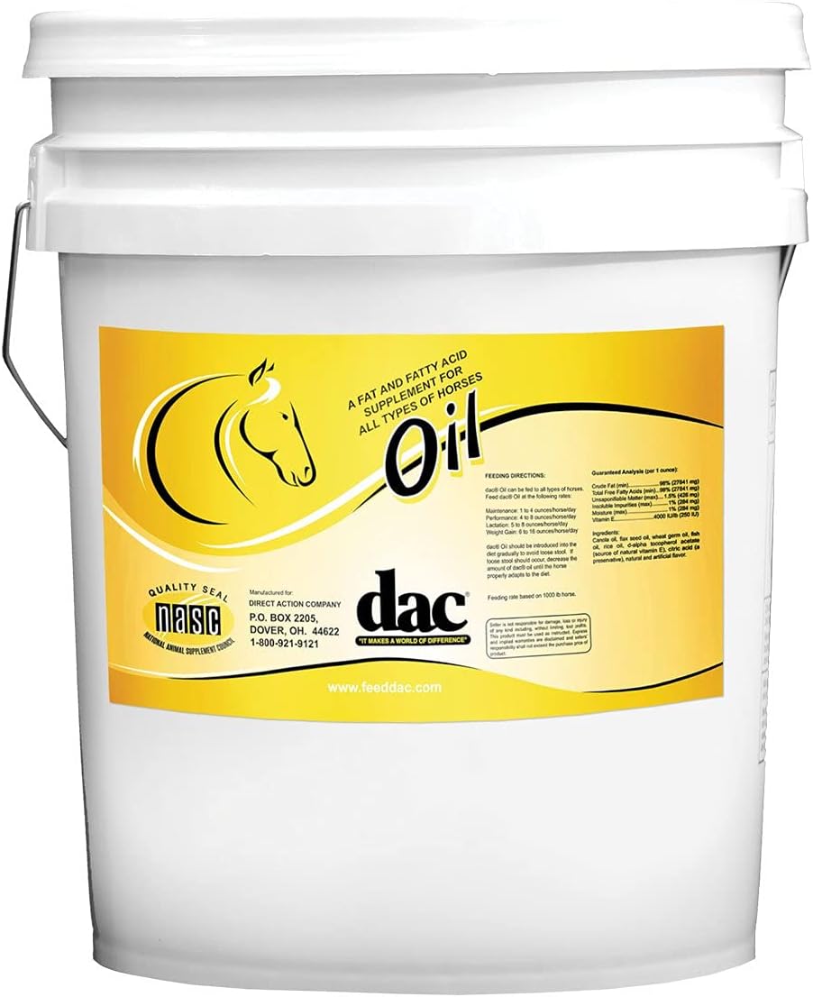 5 Gallon DAC Oil Supplement for Horses - All-Natural Equine Dietary Supplement