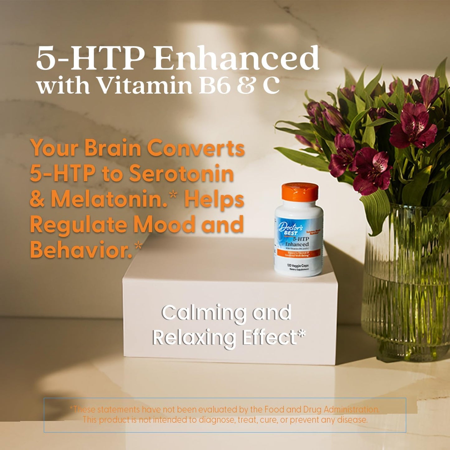 5-HTP Enhanced with Vitamins B6 & C for Mental & Emotional Well-Being - 120 Vegan Capsules by Doctor's BEST