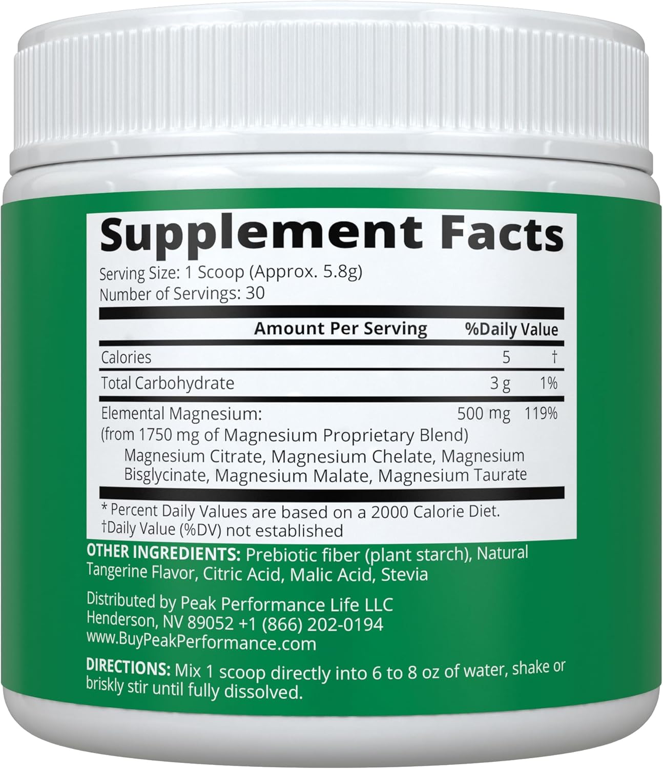 5-in-1 Magnesium Powder Drink for Peak Performance - Vegan Supplement for Muscle Relaxation, Sleep, Cramps - Orange Flavor - Women & Men