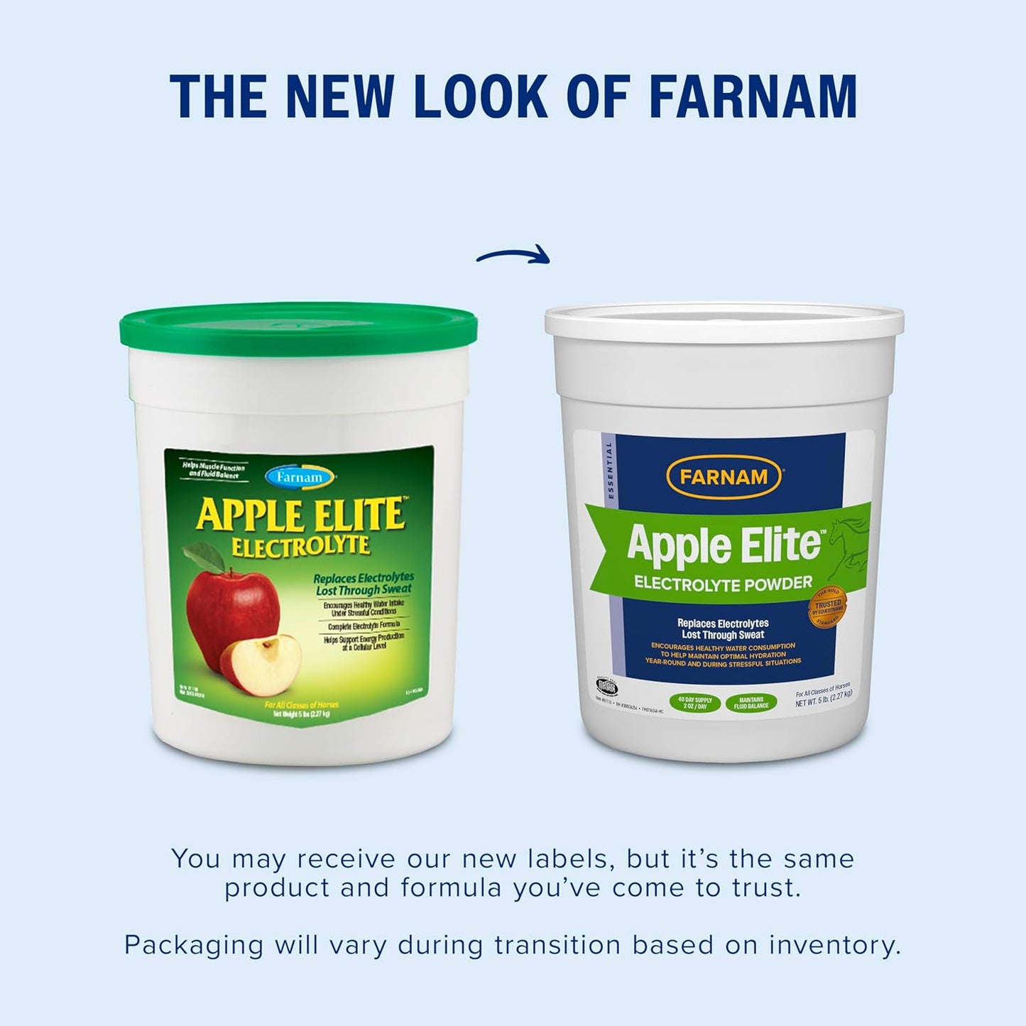5 lb. Farnam Apple Elite Horse Electrolyte Powder for Replacing Minerals Lost During Exercise, Extreme Weather, and Stressful Conditions - 40 Day Supply