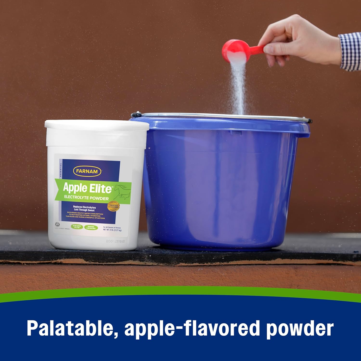 5 lb. Farnam Apple Elite Horse Electrolyte Powder for Replacing Minerals Lost During Exercise, Extreme Weather, and Stressful Conditions - 40 Day Supply