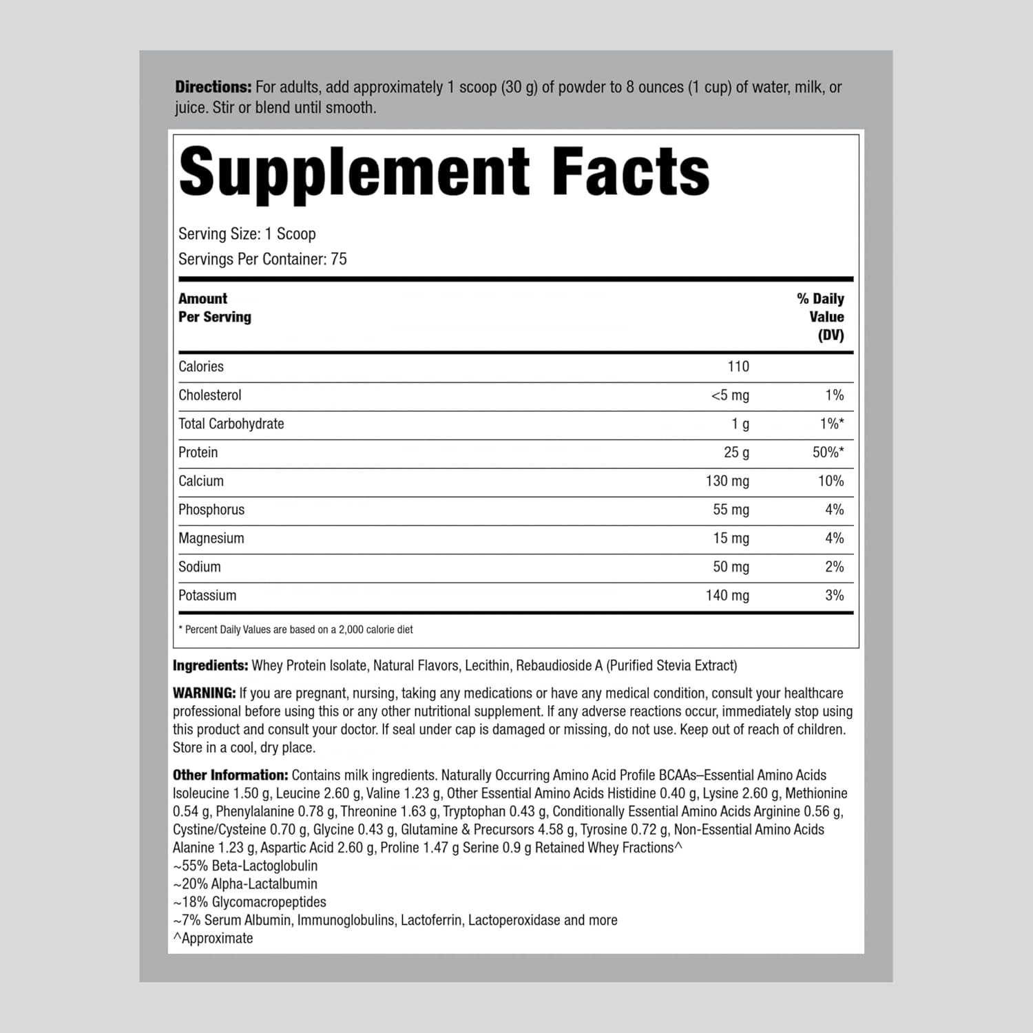 5 lb Fitness Labs WheyFit Vanilla Whey Protein Isolate Powder - 25g Protein, Non-GMO, Gluten Free