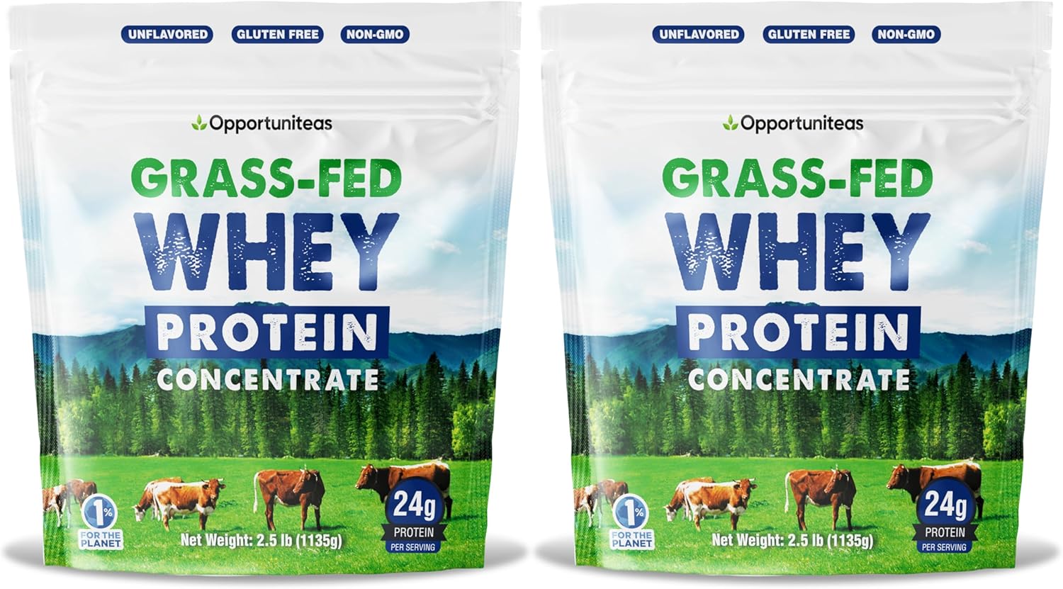 5 lb Grass Fed Whey Protein Powder Concentrate - Unflavored & Unsweetened - Pure Protein Supplement - Non GMO, Hormone Free & Gluten Free