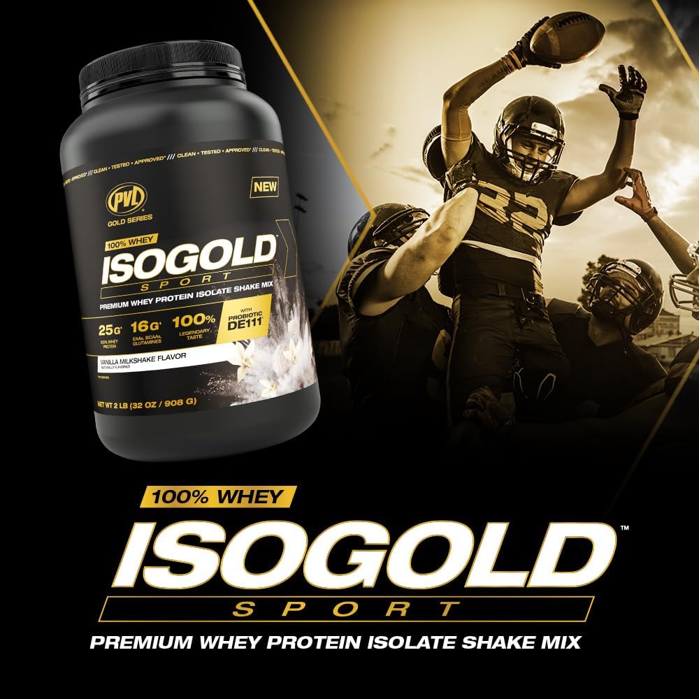 5 LB PVL Gold Series Whey ISOGOLD Sport Protein Shake Mix - Ice Cream Cookie Sandwich Flavor