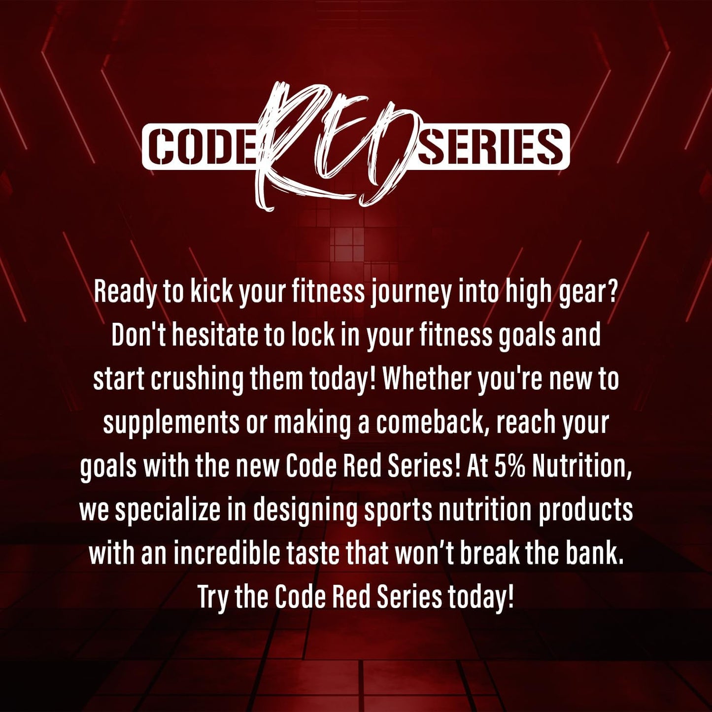 5% Nutrition Code Red Micronized Creatine Monohydrate Powder Blend - Fruit Punch Flavor for Power, Strength, Endurance, Energy, and Cognitive Health