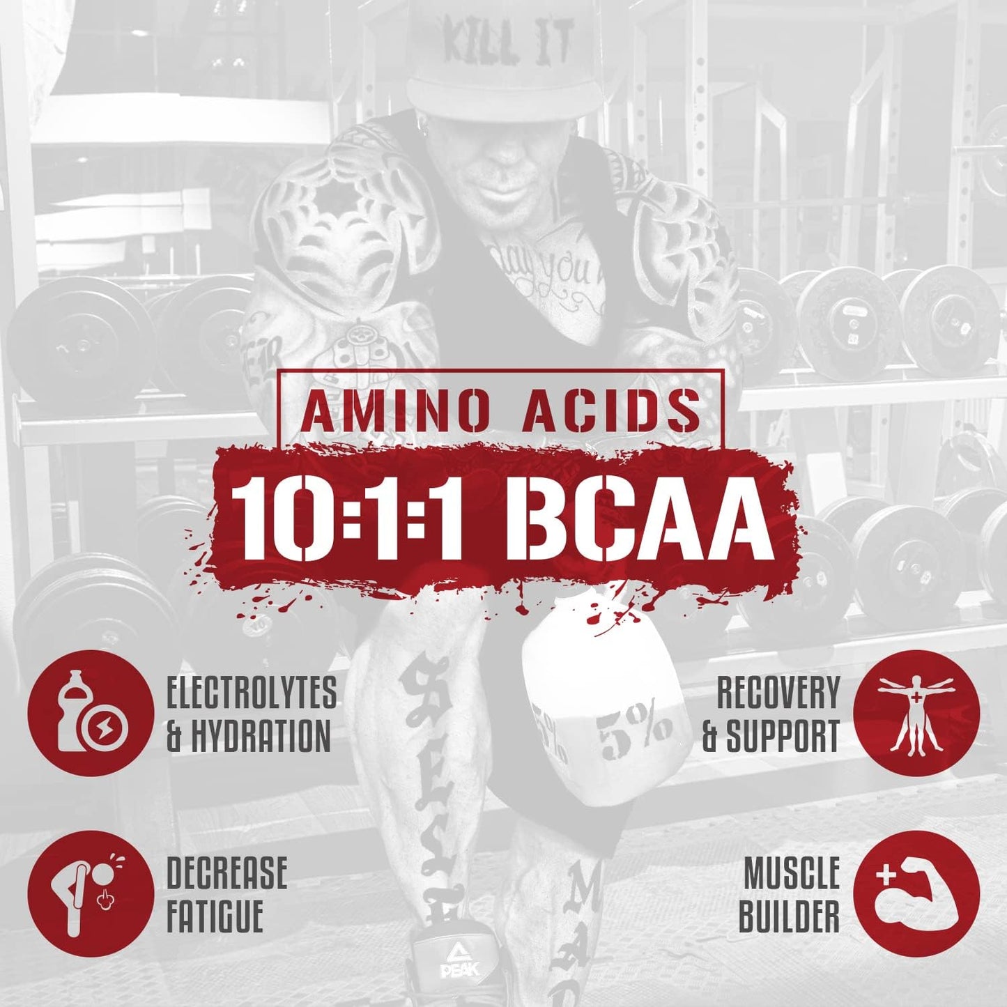 5% Nutrition Rich Piana AllDayYouMay BCAA Powder - Mango Pineapple Flavor - 15.3 oz, 30 Servings - Premium Amino Acids for Workout Recovery & Hydration