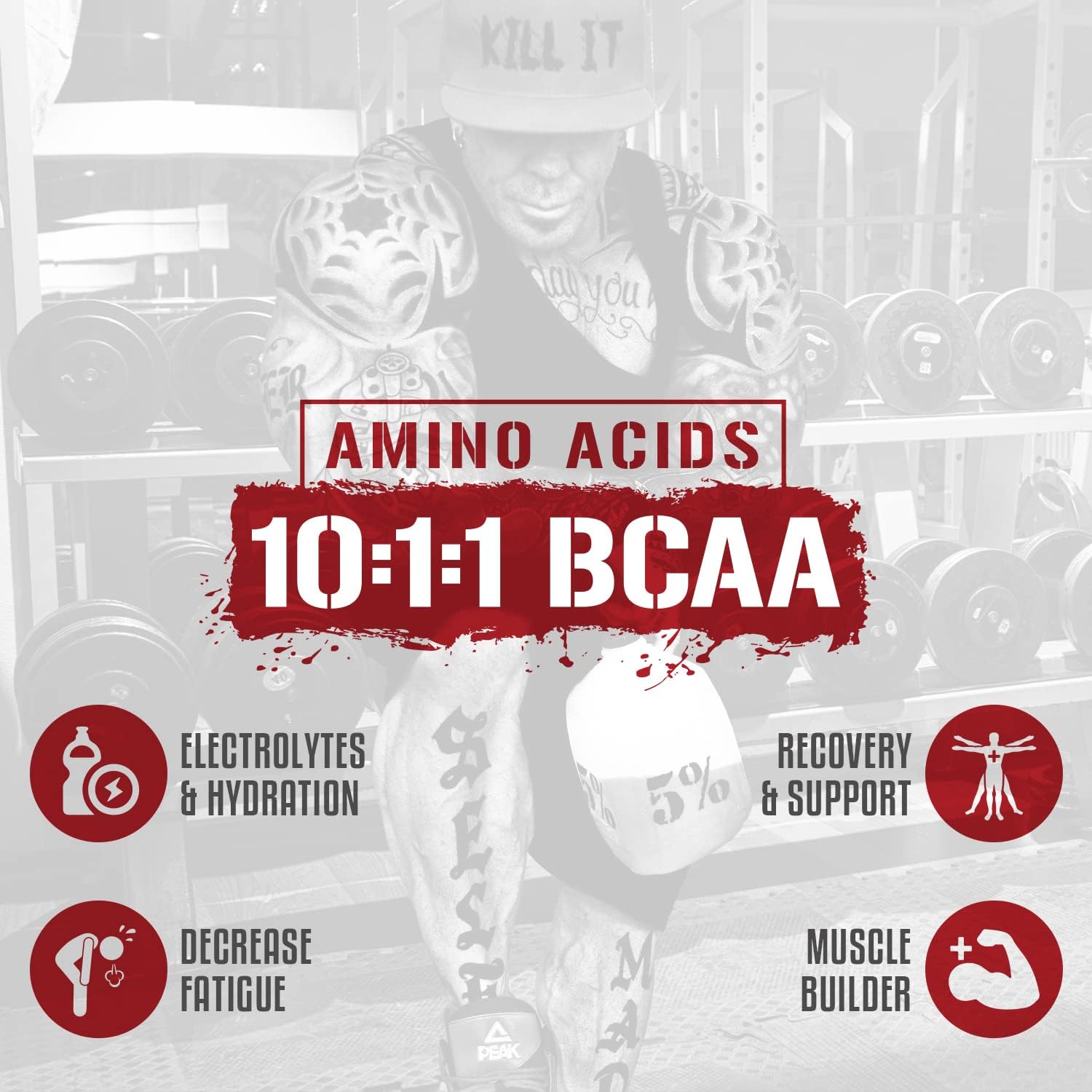 5% Nutrition Rich Piana AllDayYouMay BCAA Powder - Mango Pineapple Flavor - 15.3 oz, 30 Servings - Premium Amino Acids for Workout Recovery & Hydration