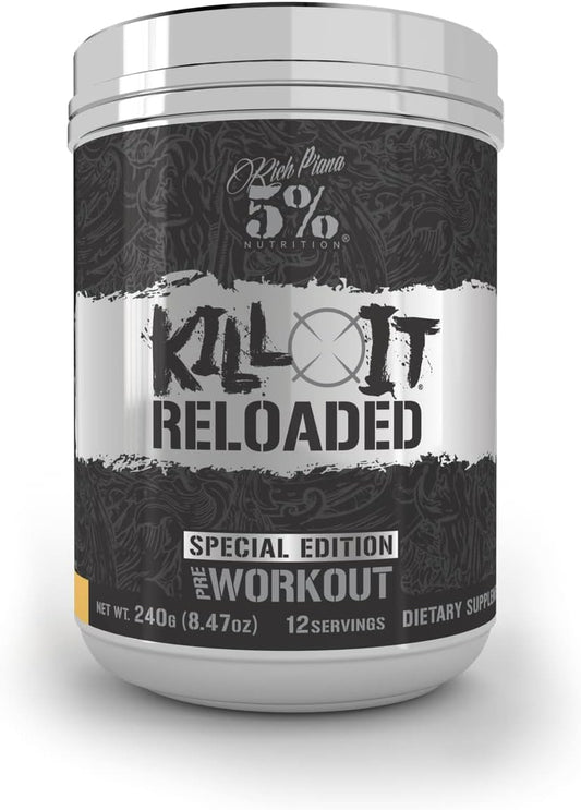 5% Nutrition Rich Piana Reloaded Pre-Workout Supplement for High Energy, Focus, and Endurance - Citrulline, Creatine, and More (Maui Twist)