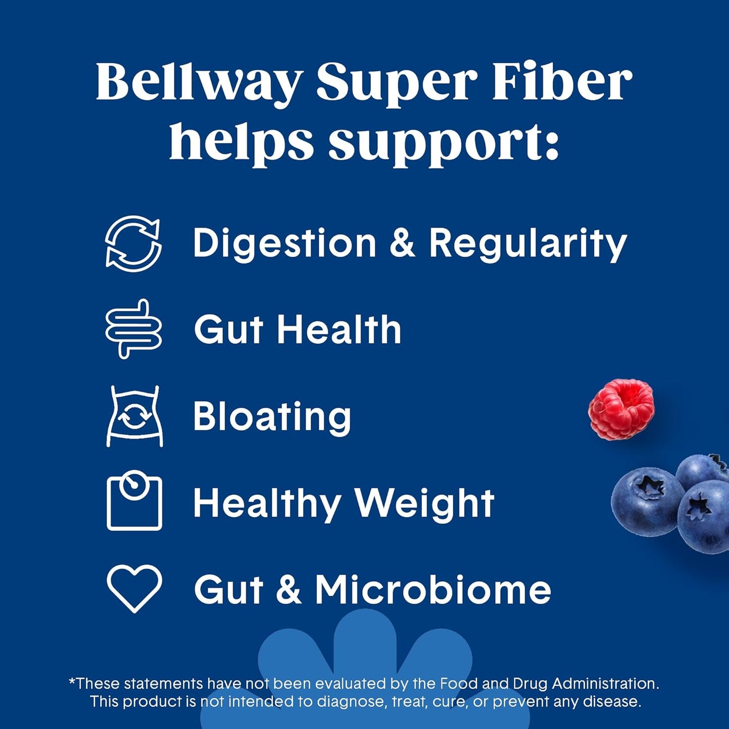 5-Pack Bellway Super Fiber Powder + Fruit, Organic Psyllium Husk Fiber Supplement for Regularity, Bloating Relief & Gut Health, Sugar-Free, Non-GMO, Mixed Berry Flavor - 250 Servings