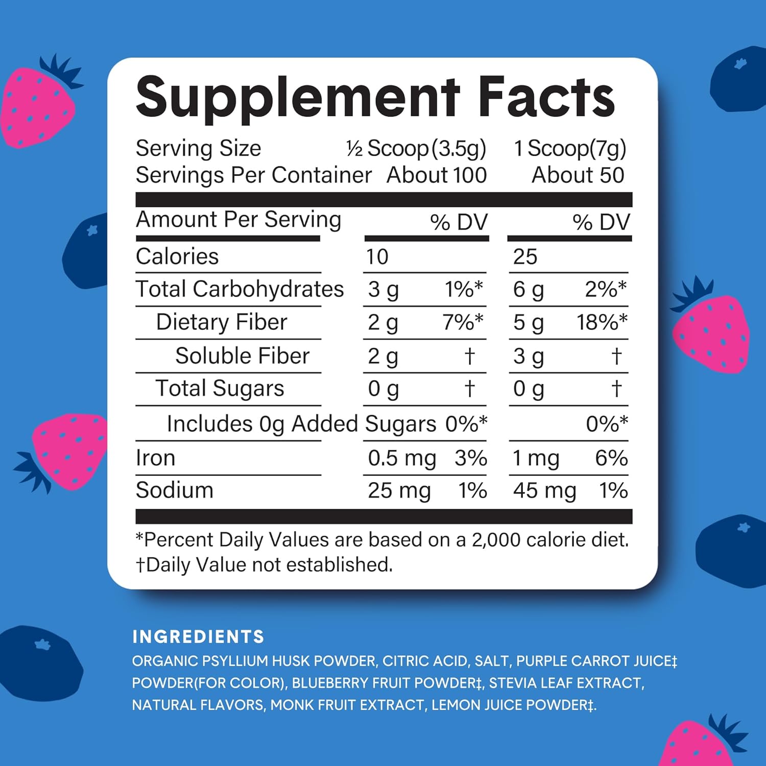 5-Pack Bellway Super Fiber Powder + Fruit, Organic Psyllium Husk Fiber Supplement for Regularity, Bloating Relief & Gut Health, Sugar-Free, Non-GMO, Mixed Berry Flavor - 250 Servings
