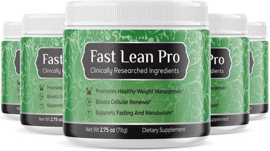 5 Pack Fast Lean Pro Advanced Formula Supplement Capsules by Rize Labs - Hydration BCAA Drink with Great Taste (120 Servings)