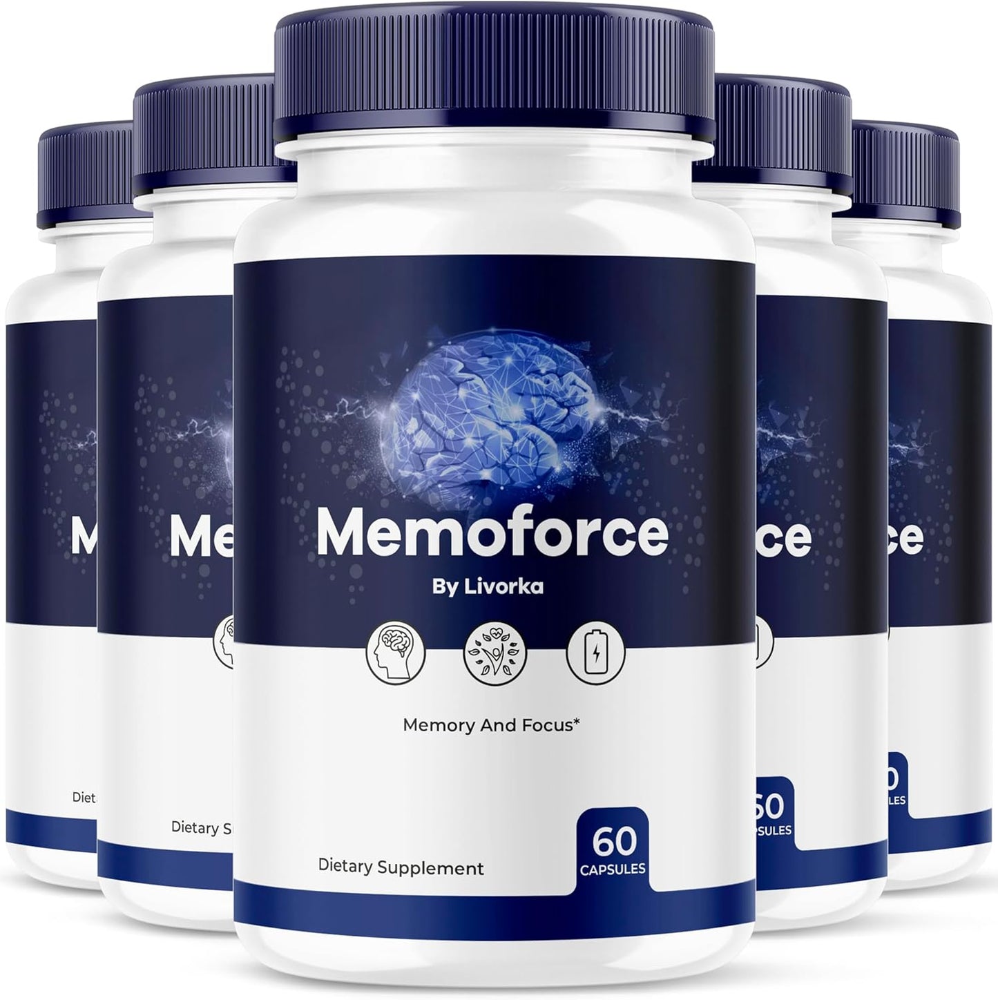 5-Pack LIVORKA Memoforce Brain Supplement Capsules - 300 Capsules for 5 Months, Reviews, Pills, Memory Support