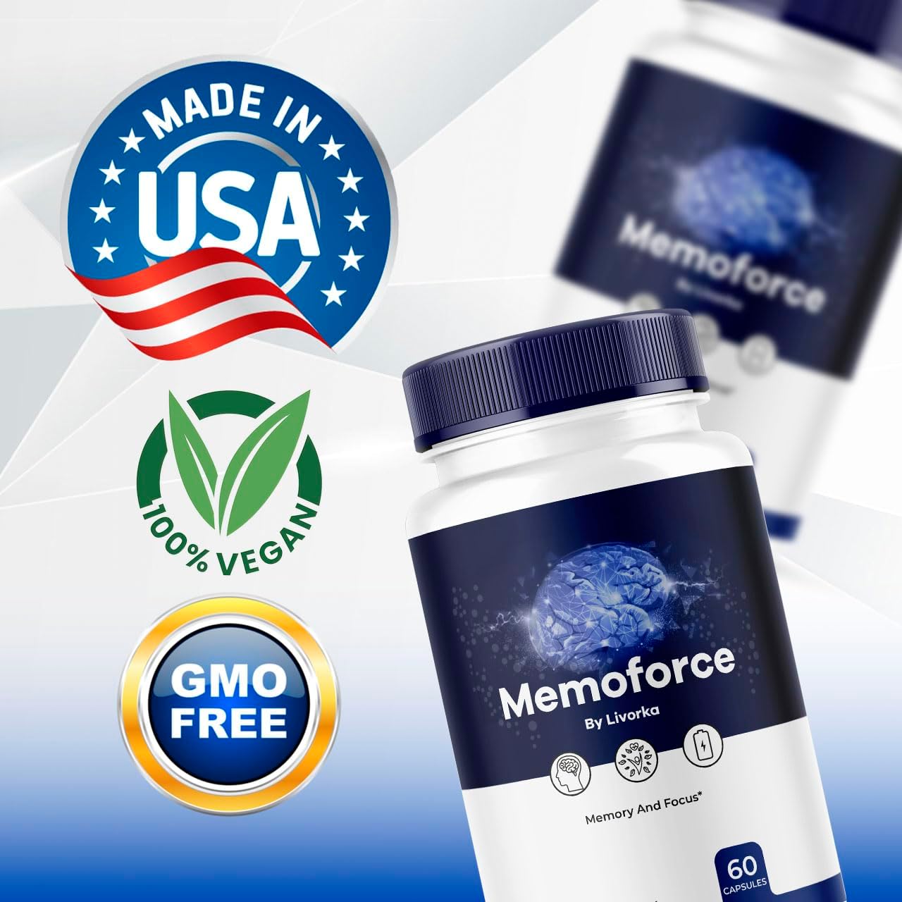 5-Pack LIVORKA Memoforce Brain Supplement Capsules - 300 Capsules for 5 Months, Reviews, Pills, Memory Support