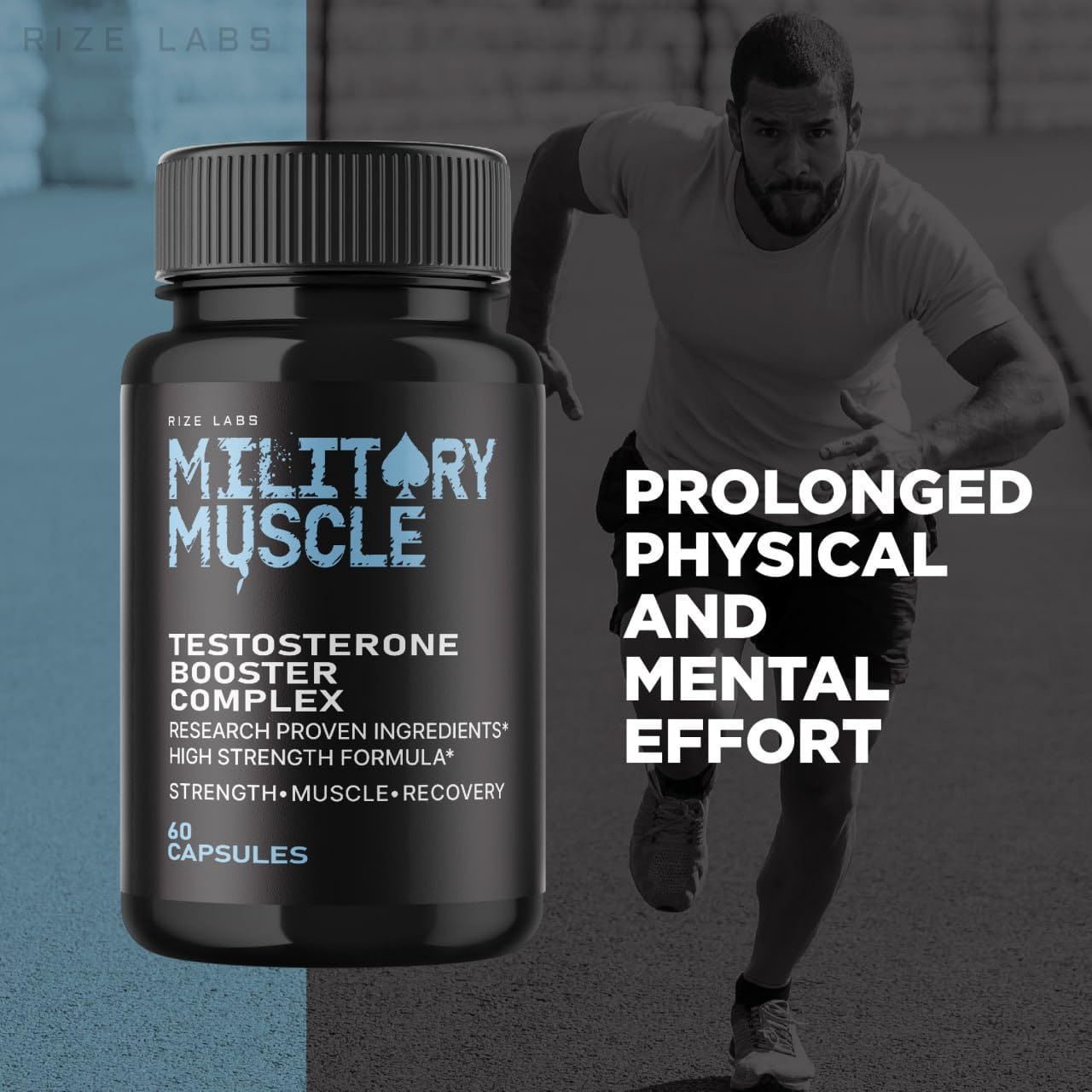 5 Pack Military Muscle for Men - All Natural Dietary Supplement to Boost Performance - Promote Stamina and Energy - 300 Capsules - Reviews Included