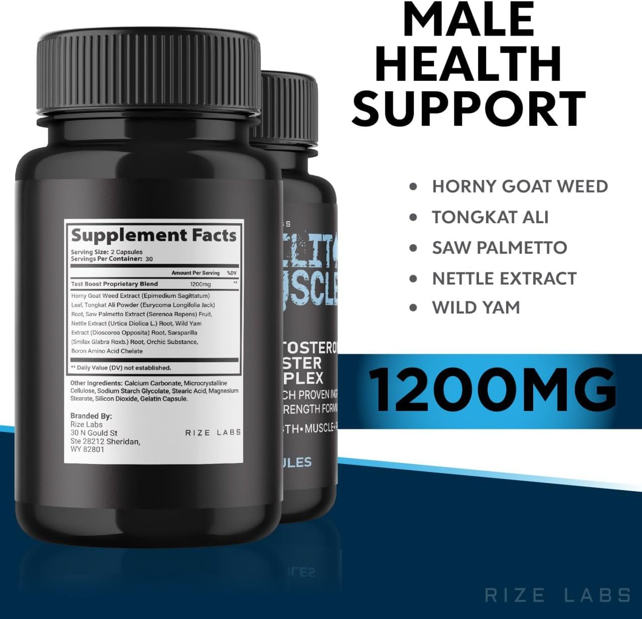 5 Pack Military Muscle for Men - All Natural Dietary Supplement to Boost Performance - Promote Stamina and Energy - 300 Capsules - Reviews Included