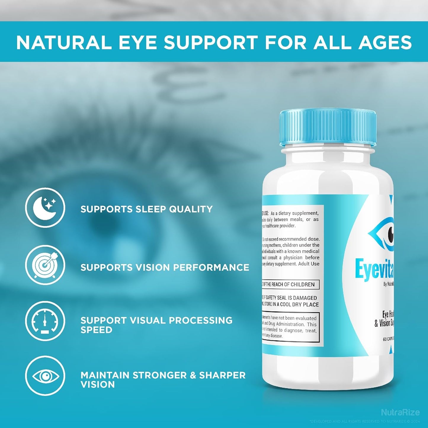 5 Pack NutraRize Eyevita Plus - Advanced Eye Nutrition for Eye Health Support (300 Capsules)