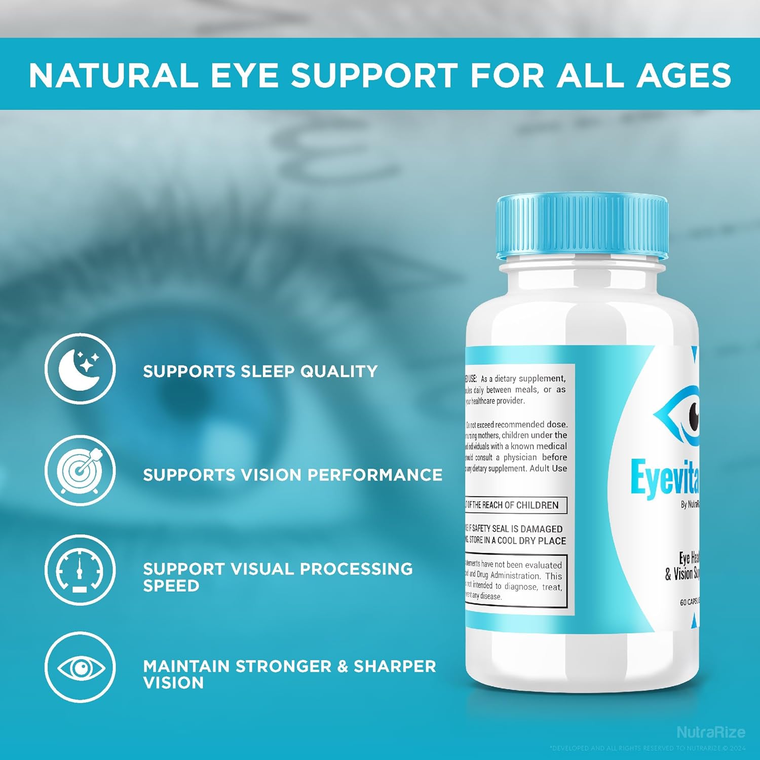 5 Pack NutraRize Eyevita Plus - Advanced Eye Nutrition for Eye Health Support (300 Capsules)