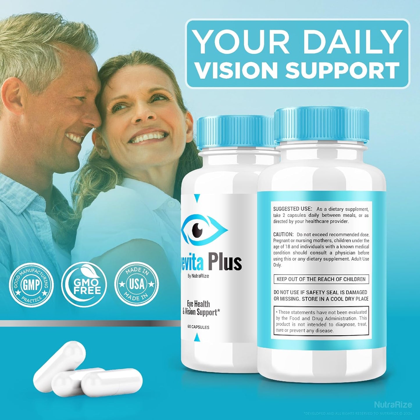 5 Pack NutraRize Eyevita Plus - Advanced Eye Nutrition for Eye Health Support (300 Capsules)
