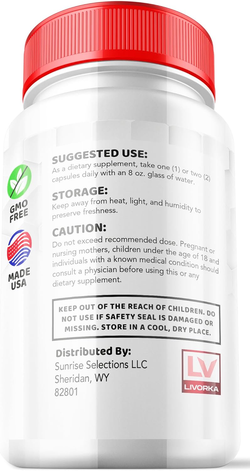 5 Pack of LIVORKA Carbofix Pills - 60 Pills per Bottle for 30 Day Supply
