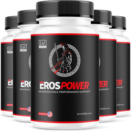 5 Pack of LIVORKA Eros Power Supplement for Men - Advanced Formula with 300 Capsules for 5 Months