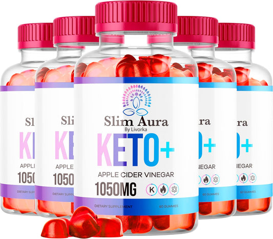 5 Pack of LIVORKA SlimAura Keto Apple Cider Vinegar Gummies - 300 Count for 5 Months of Support