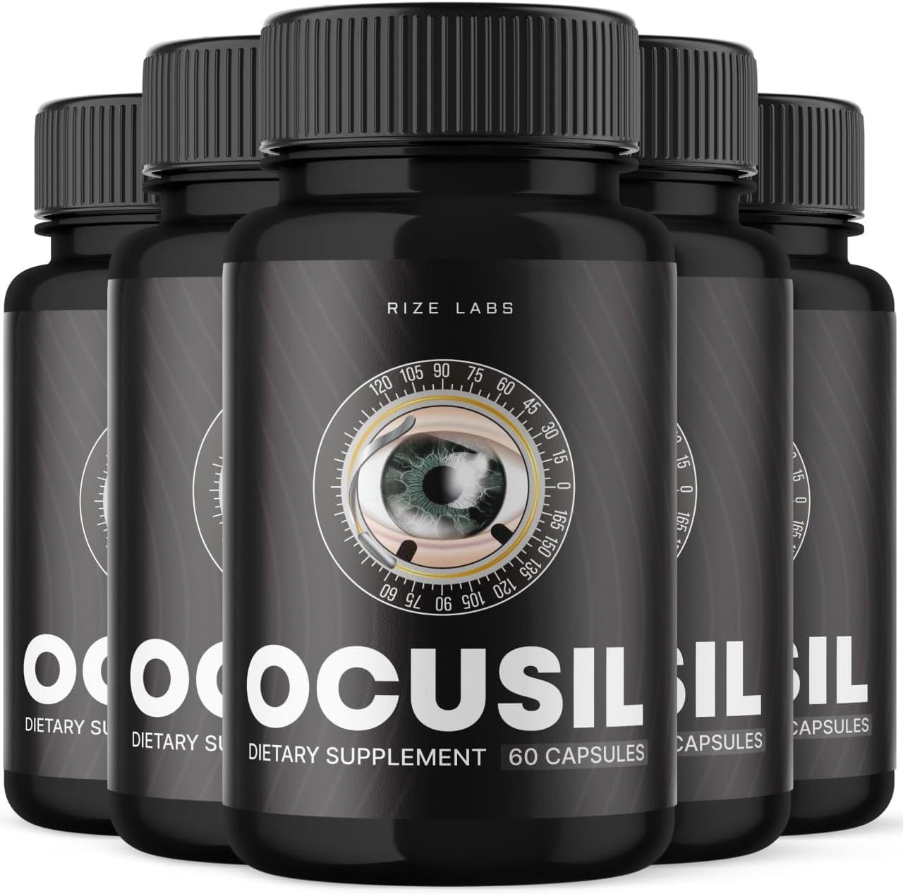 5 Pack of Rize Labs Ocusil Capsules - Eye Support Supplement for Concentration and Focus - All-Natural Eye Pills (300 Capsules)