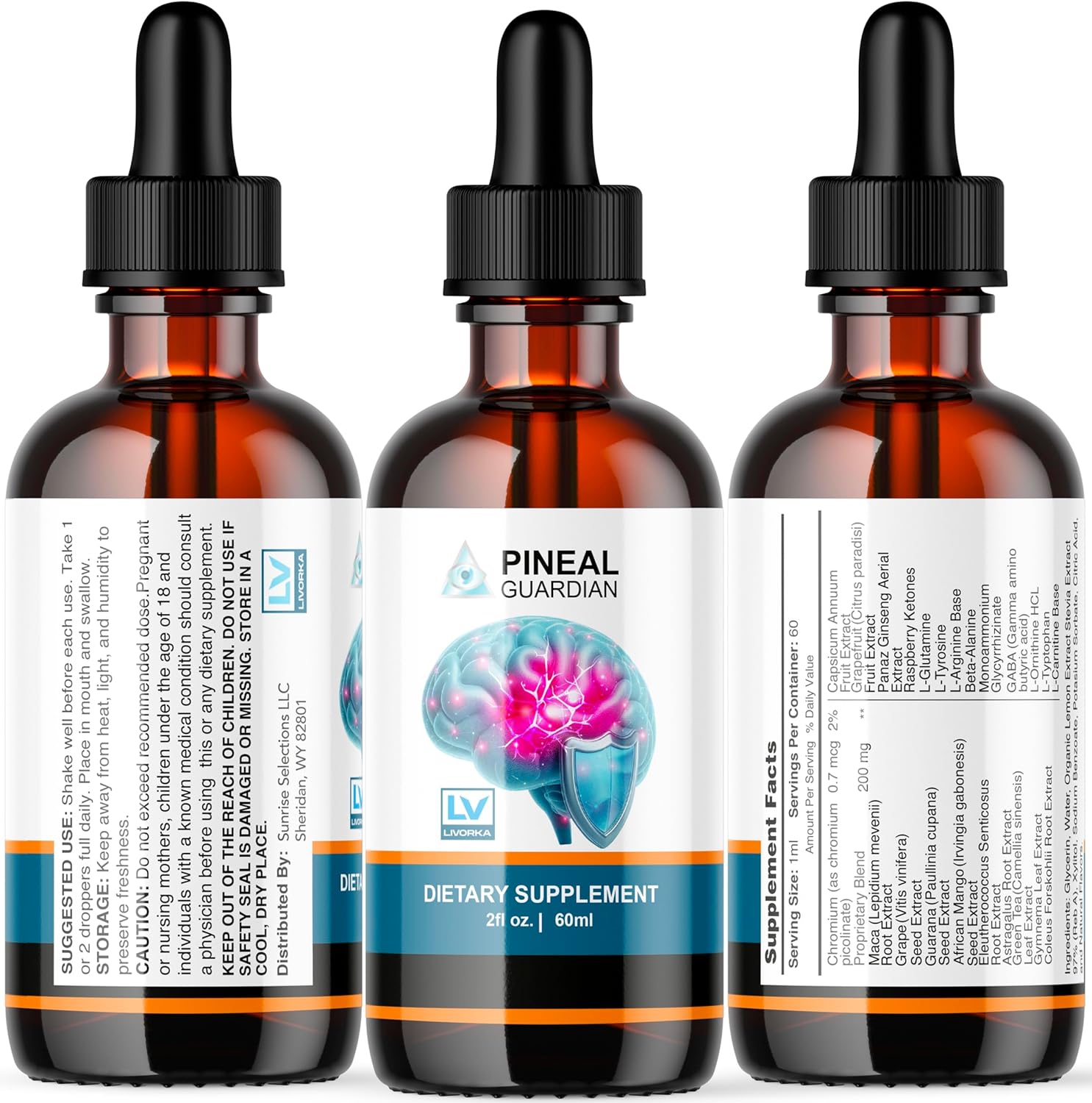 5 Pack Pineal Guardian Liquid Drops - Advanced Formula for Memory Support (150 Days Supply)