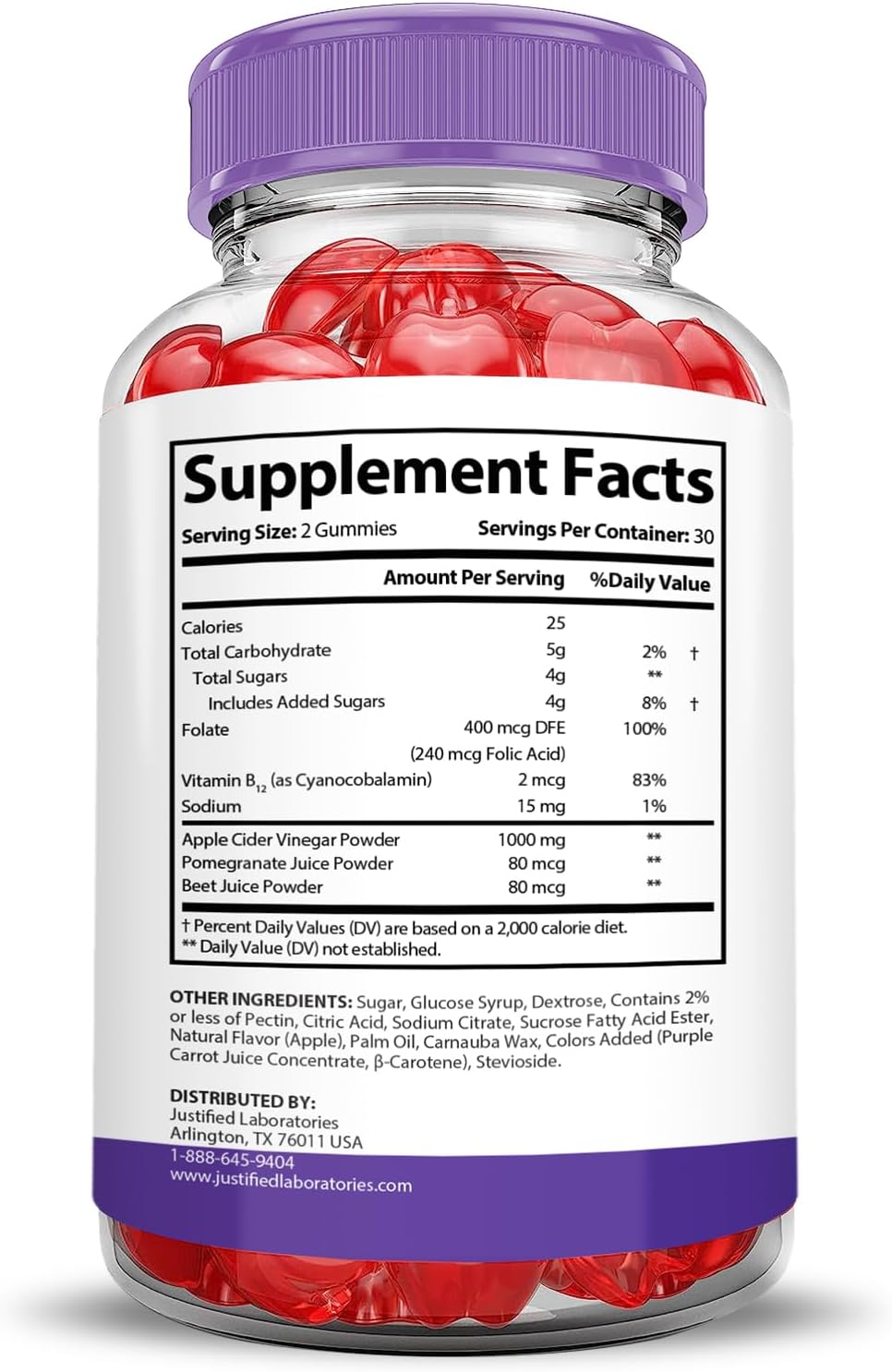 5 Pack Turbo Ripped Keto ACV Gummies - 1000MG Advanced Formula with Pomegranate & B12 - Vegan & Non GMO (300 Gummys)