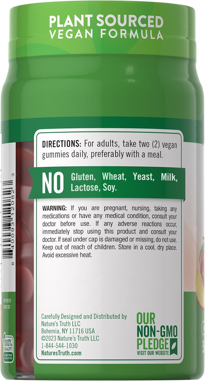 50 Count Nature's Truth Vegan Omega 3679 Peach Gummies - Non-GMO & Gluten Free Supplement