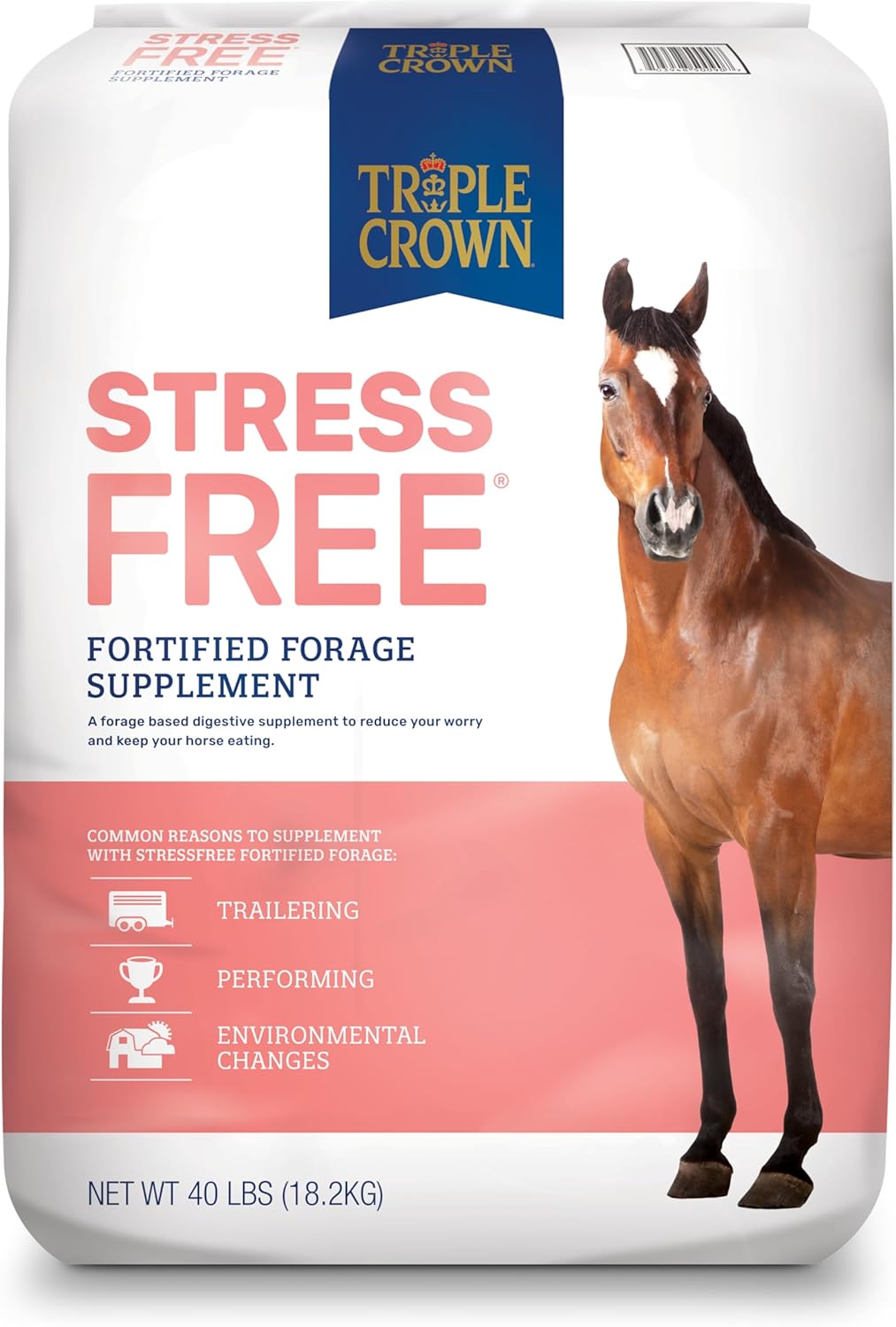 50 lb Triple Crown StressFree Forage: Calming Supplement for Horses, Equine Stress Relief & Anxiety Support
