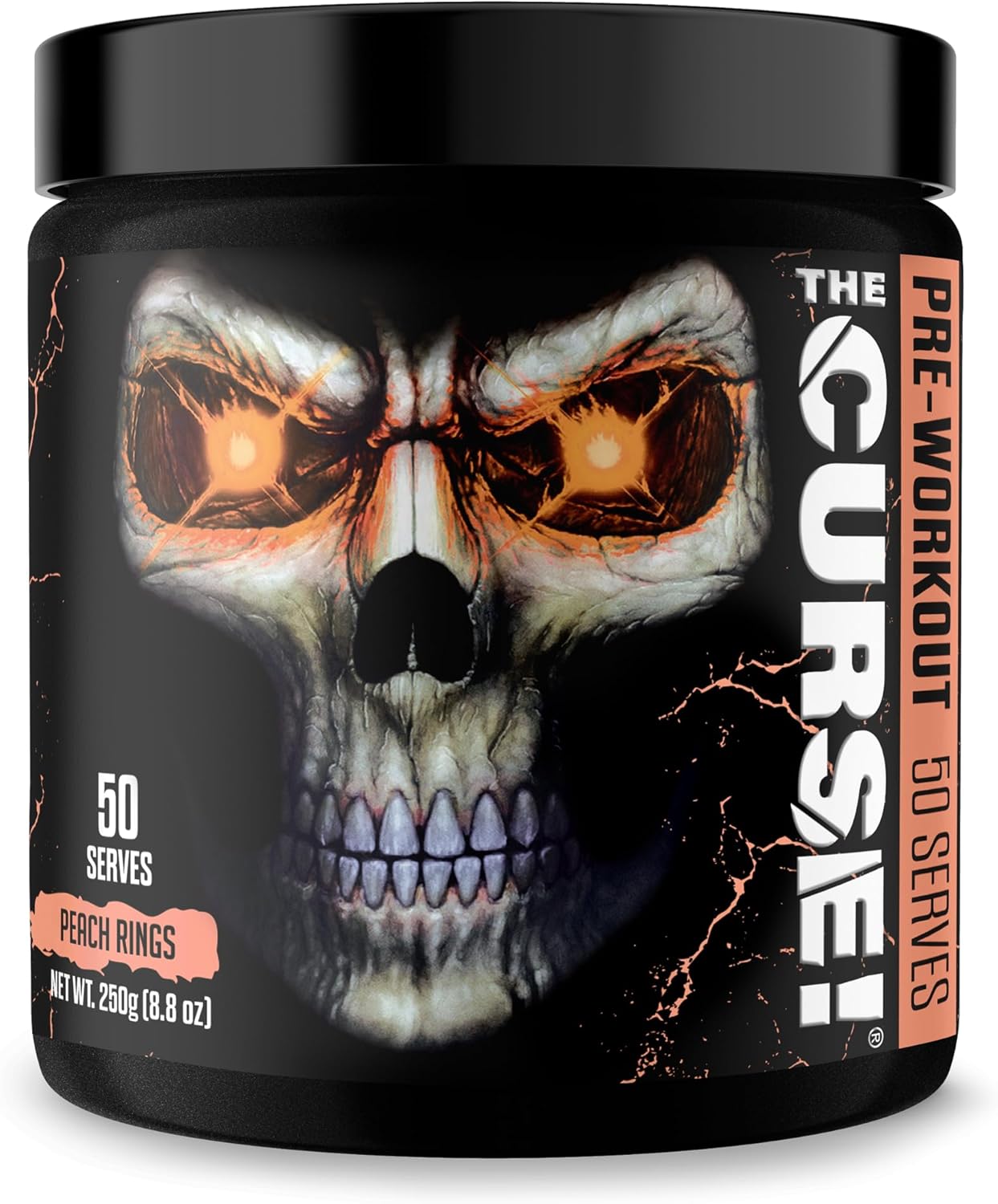 50 Servings of JNX SPORTS The Curse! Peach Rings Pre Workout Powder - Boost Strength, Energy, and Focus with Caffeine, Beta-Alanine, Creatine, and L-Citrulline for Men and Women