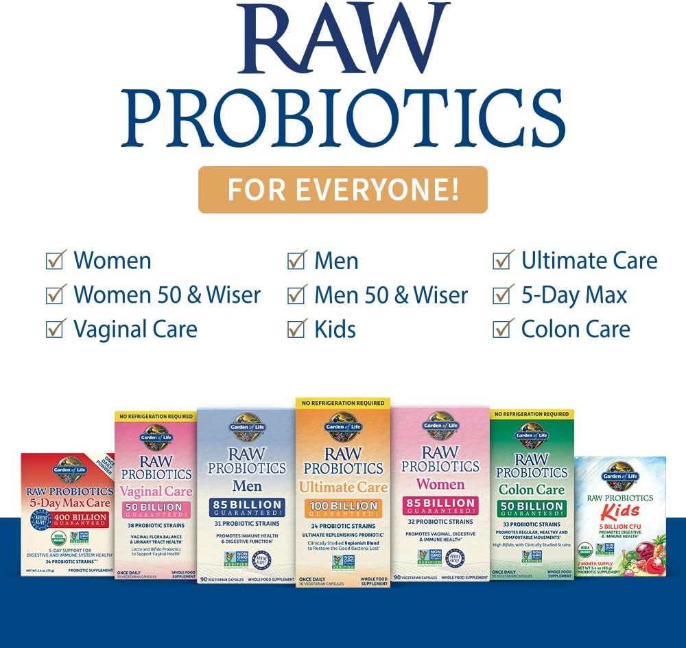 50 & Wiser Women's Probiotic with Acidophilus and Live Cultures - 90 Vegetarian Capsules for Women Over 50 by Garden of Life