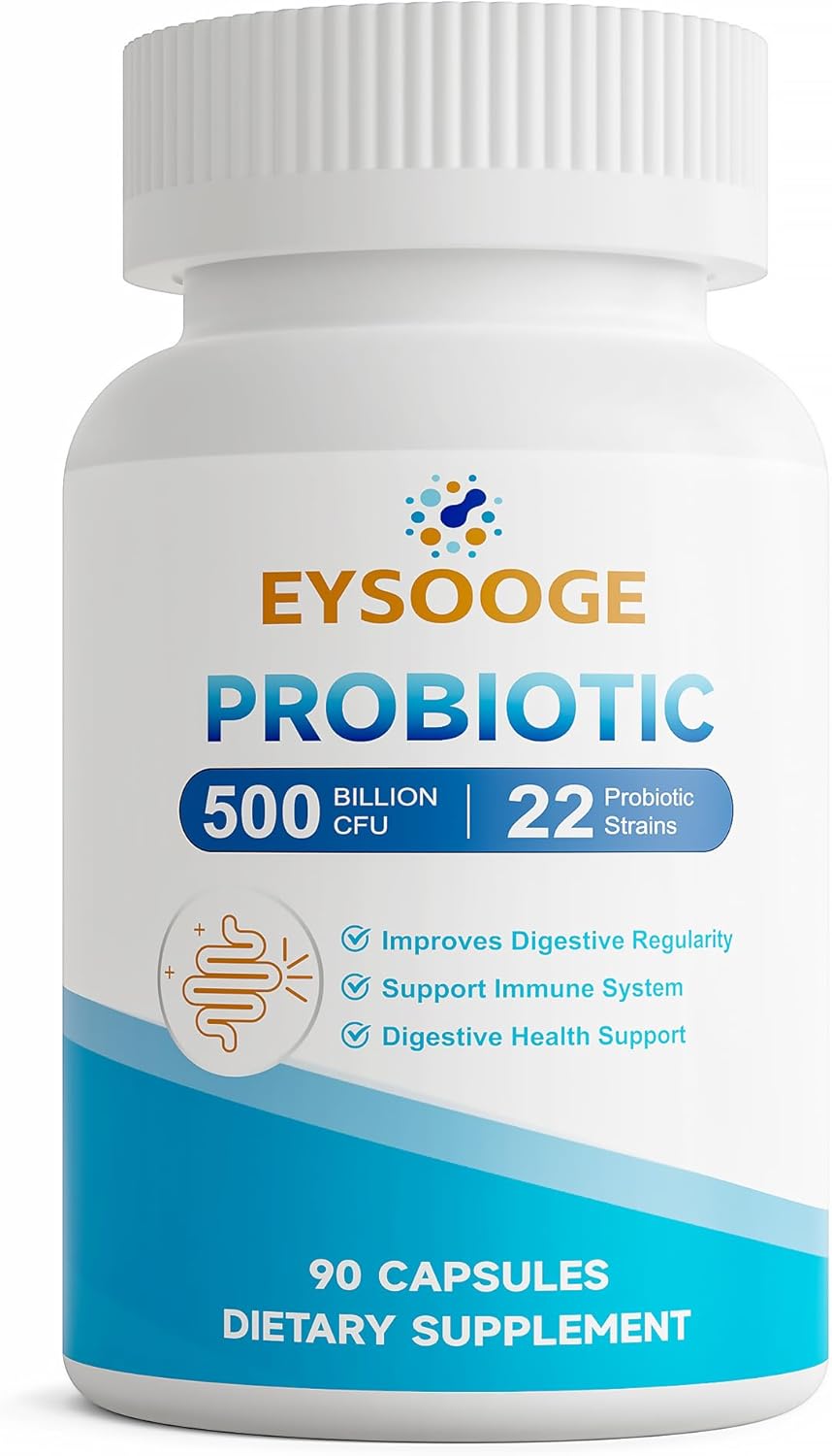 500 Billion CFU Probiotic Supplement for Men and Women - 22 Prebiotic Strains - Supports Digestive Health - 90ct