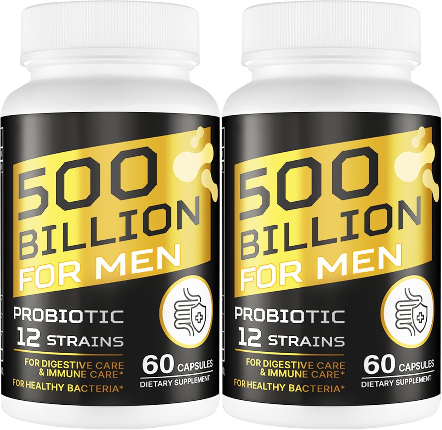 500 Billion CFUs Men's Probiotic with 12 Strains, Turmeric Cranberry & Goji - Gut Health, Digestive Support, Immune Boost & Energy - 60-Day Supply