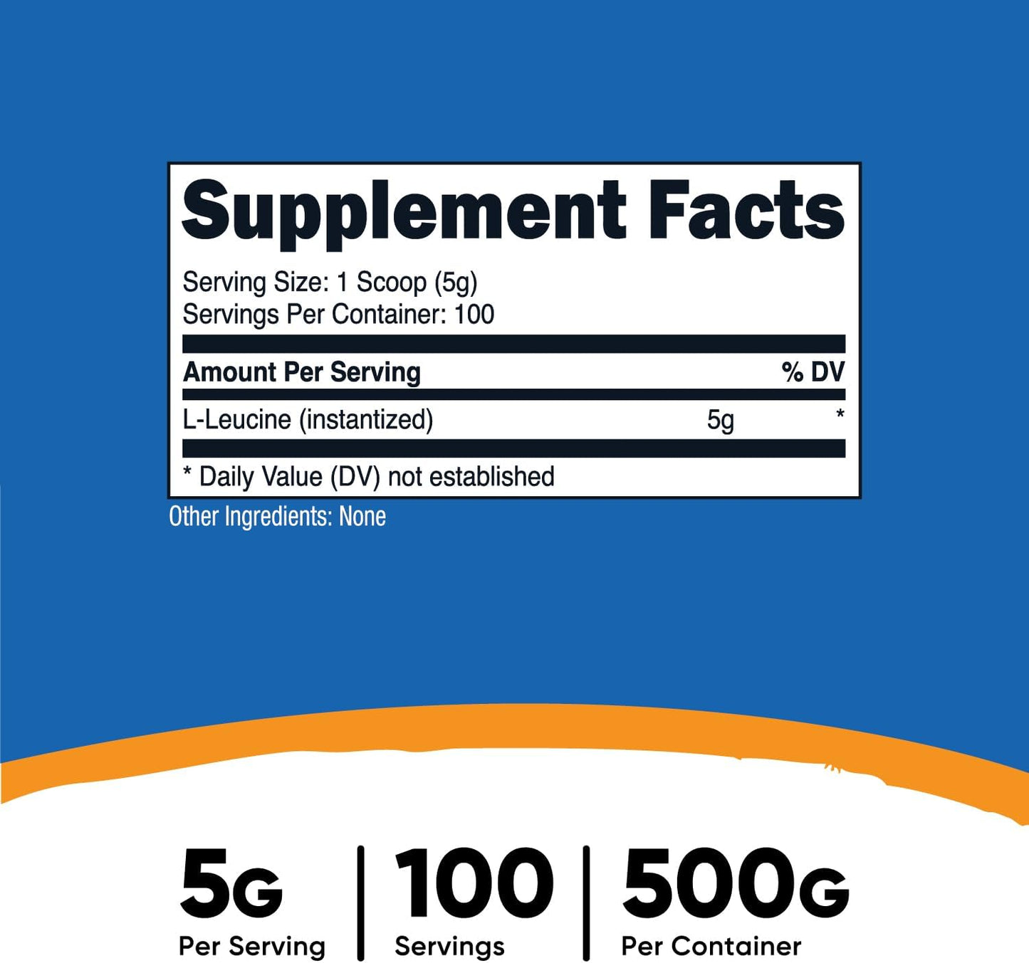 500 Grams of Nutricost Pure L-Leucine Powder for Muscle Growth and Recovery