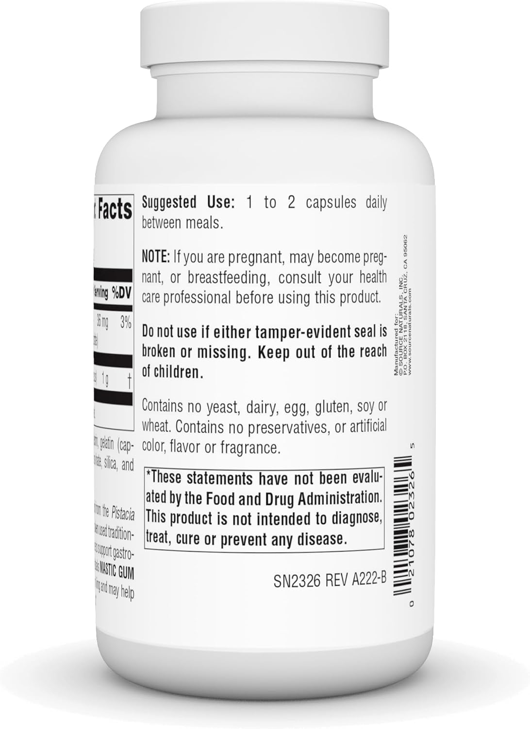 500 mg Mastic Gum Tablets for Stomach Discomfort - 120 Count by Source Naturals