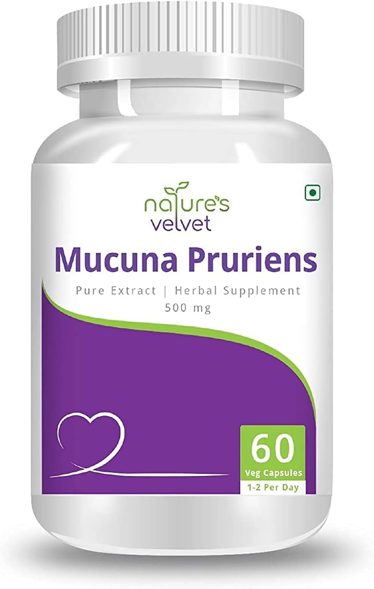 500 mg Mucuna Pruriens Pure Extract - 60 Veggie Capsules - XLO Nature's Velvet Pack of 1